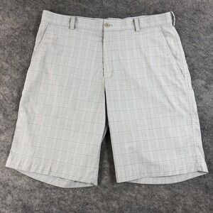 Nike Golf Dri-FIT Shorts Mens 35 Gray Plaid Golf Lightweight